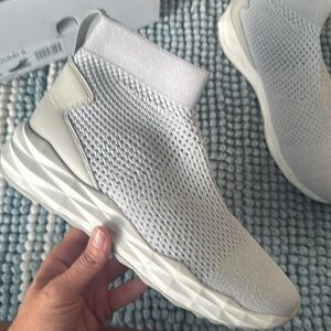 Ash Women's Light Gray Knit Bootie Sneakers Sound Sock Sneaker 40/10